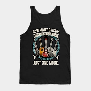 Guitar T Shirt How Many Guitars Gift For Guitar Player Tank Top